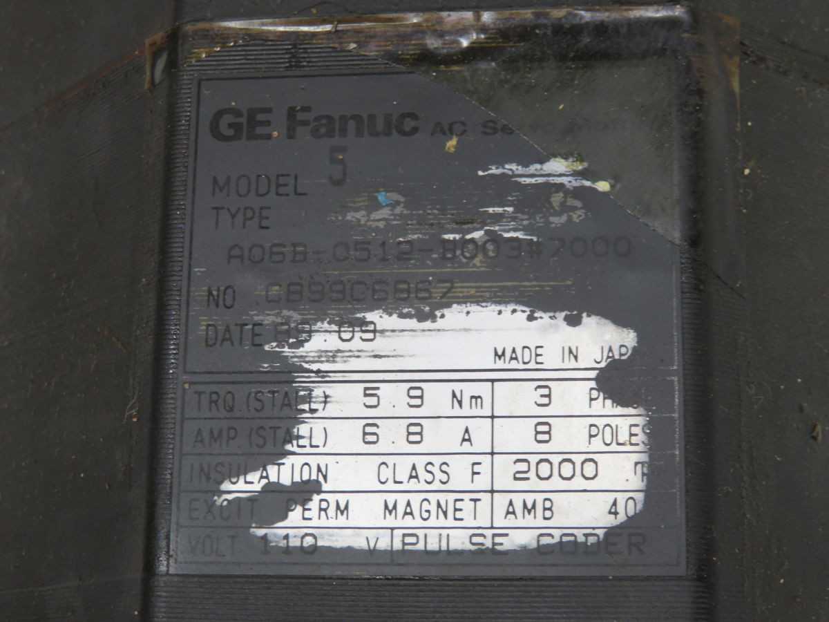 FANUC AO6B-0512-B003#7000 SERVO MOTOR T262154 - SERVO MOTORS