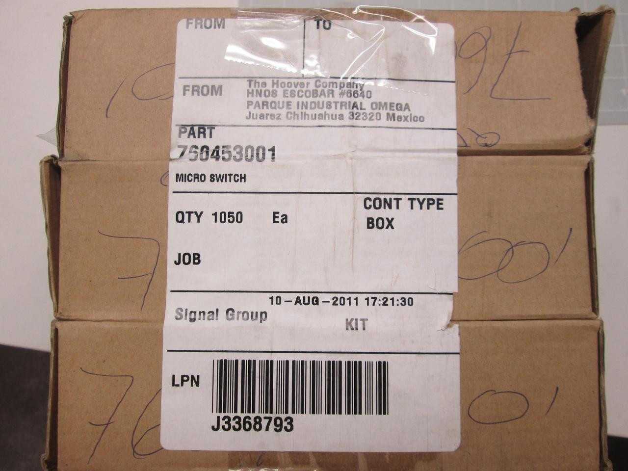 LOT OF 1050 HOOVER 756453001 MICRO SWITCH - SWITCHES
