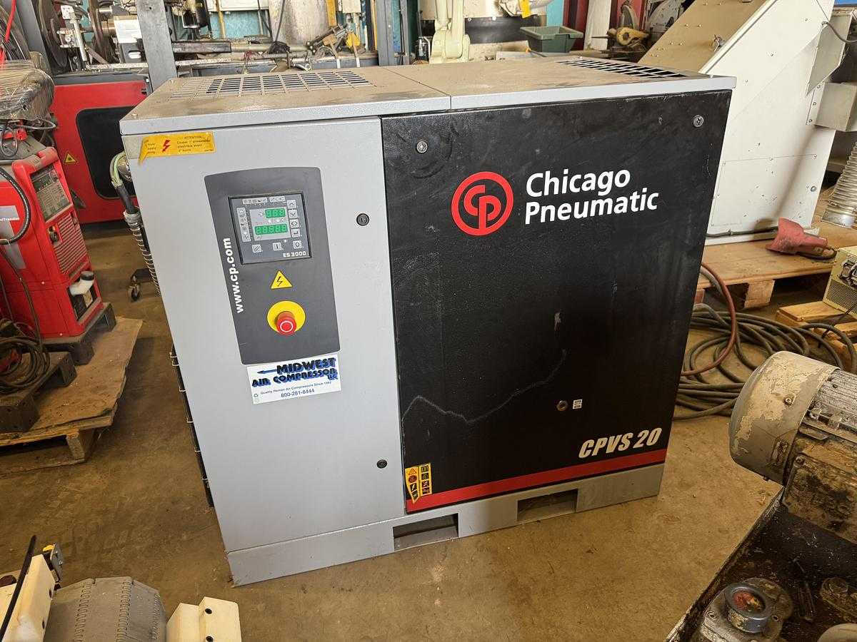 2013 CHICAGO PNEUMATIC CPVS20 20HP ROTARY SCREW AIR COMPRESSOR - VARIABLE SPEED DRIVE - STATIONARY AIR COMPRESSOR