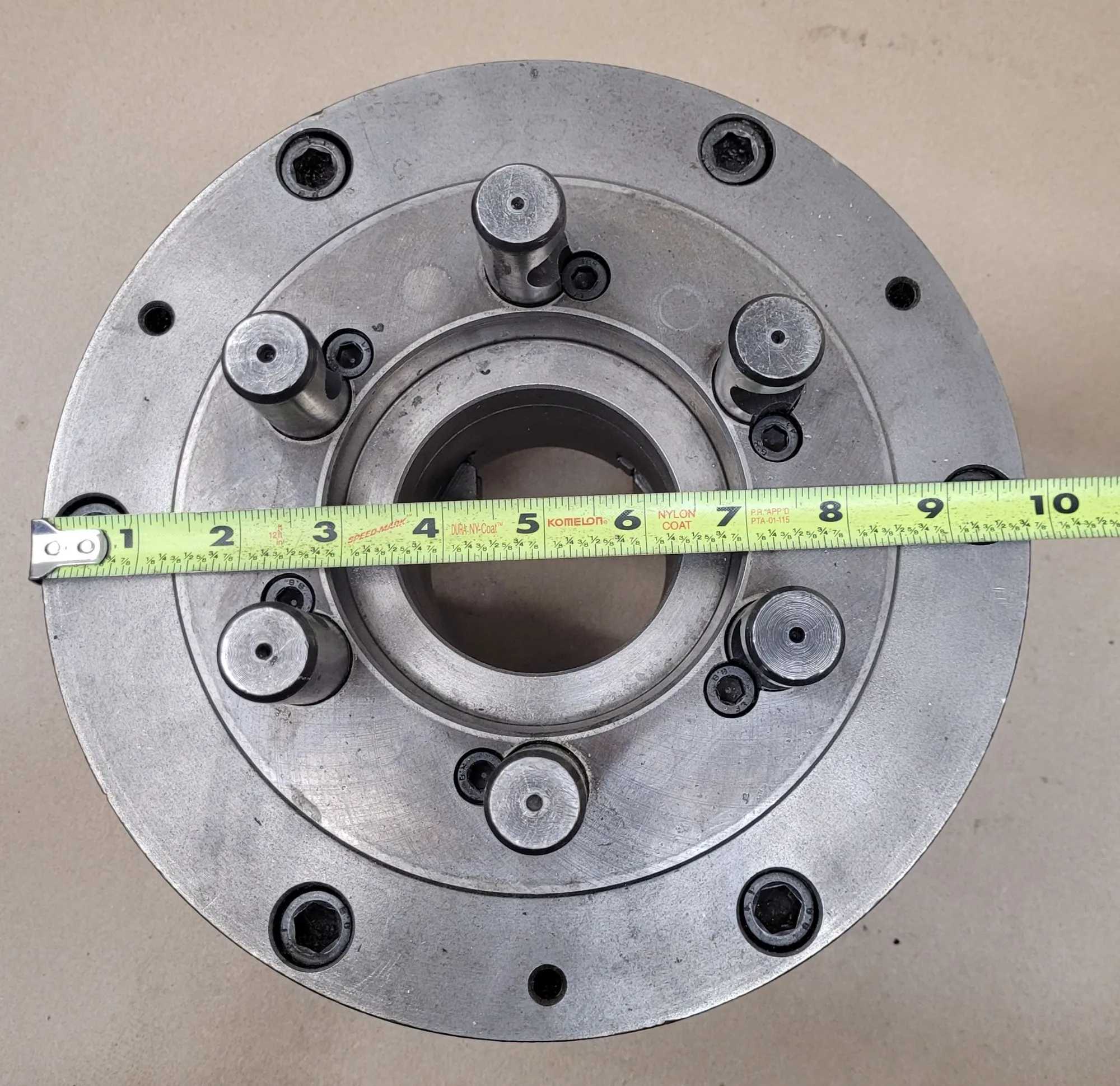 BISON 10" 3-JAW LATHE CHUCK W/D1-6 BACKPLATE - MACHINE TOOLING