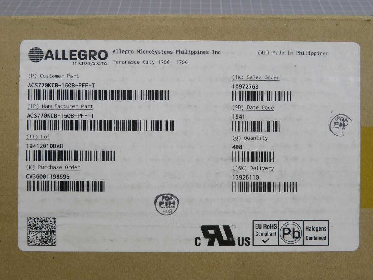LOT OF 400 ALLEGRO ACS770KCB-150B-PFF-T SENSOR CURRECNT HALL 150A AC/DC - SENSORS