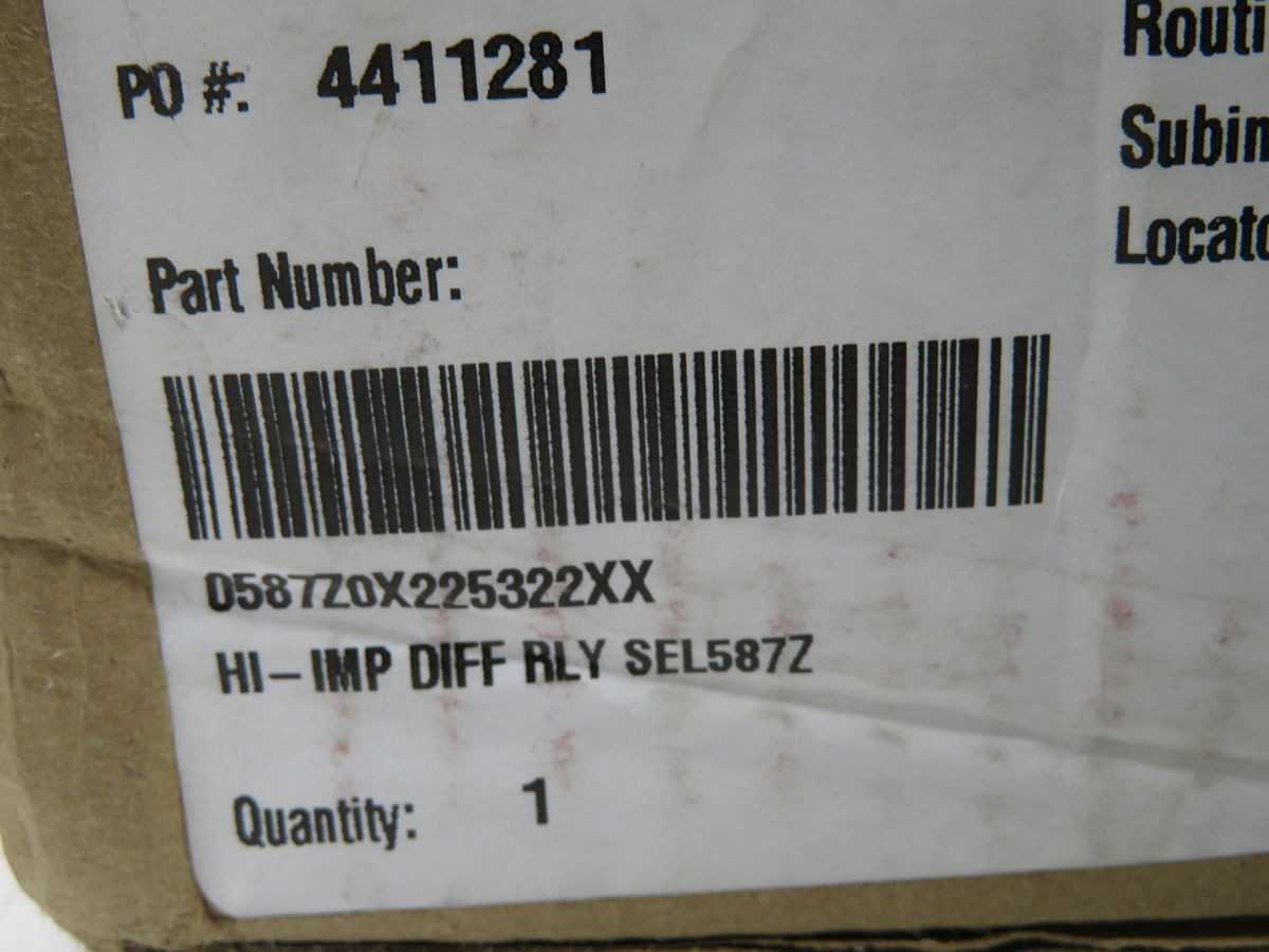 SCHWEITZER SEL-587Z RELAYS, DC 48/125V, AC 125V POWER IN, EIA-485 5A COMM - PROTECTION RELAY