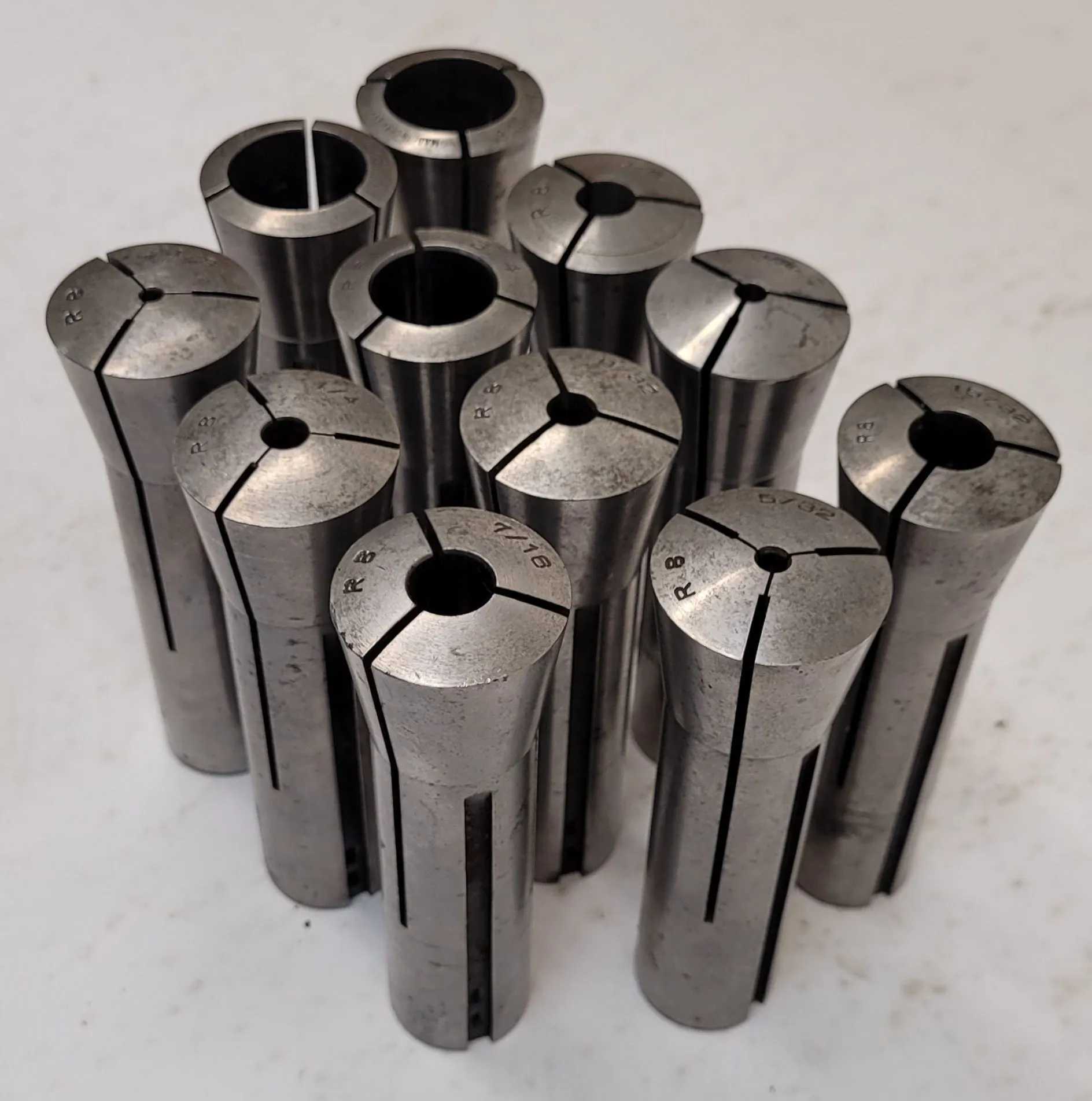 NEAL SKOKIE SET OF 11 R8 COLLETS - MACHINING TOOLING & PARTS