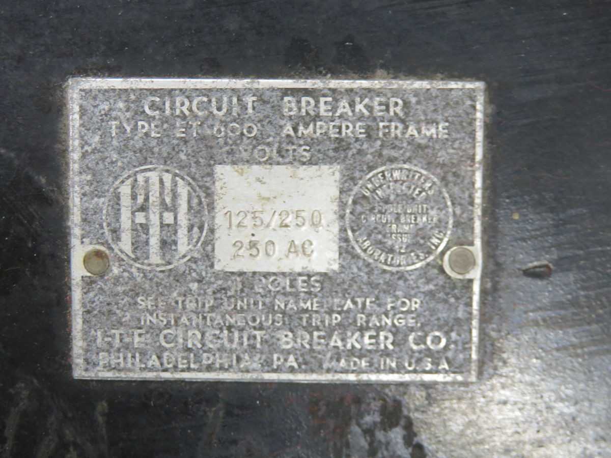 I-TE ET600 CIRCUIT BREAKER T263458 - CIRCUIT BREAKERS