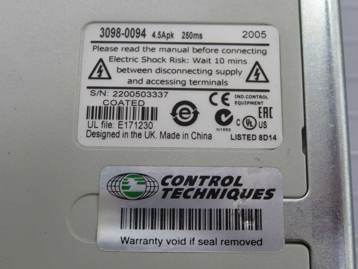 CONTROL TECHNIQUES 3098-0094 LEROY-SOMER DIGITAX T264254 - MOTOR DRIVES