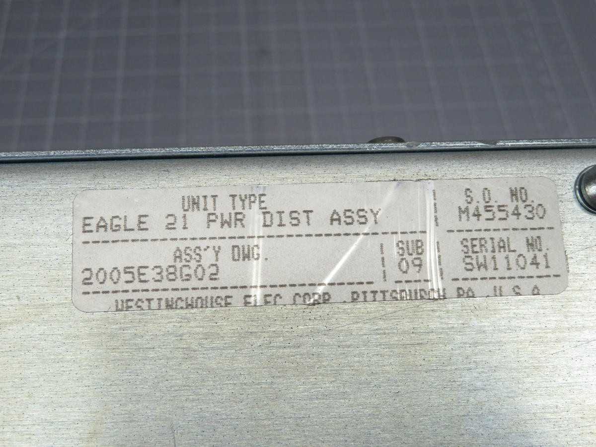 WESTINGHOUSE M455430 812H46 EAGLE 21 POWER DISTRIBUTION PANEL, 6 INTEGRAL CIRCUIT BREAKERS - CIRCUIT BREAKERS
