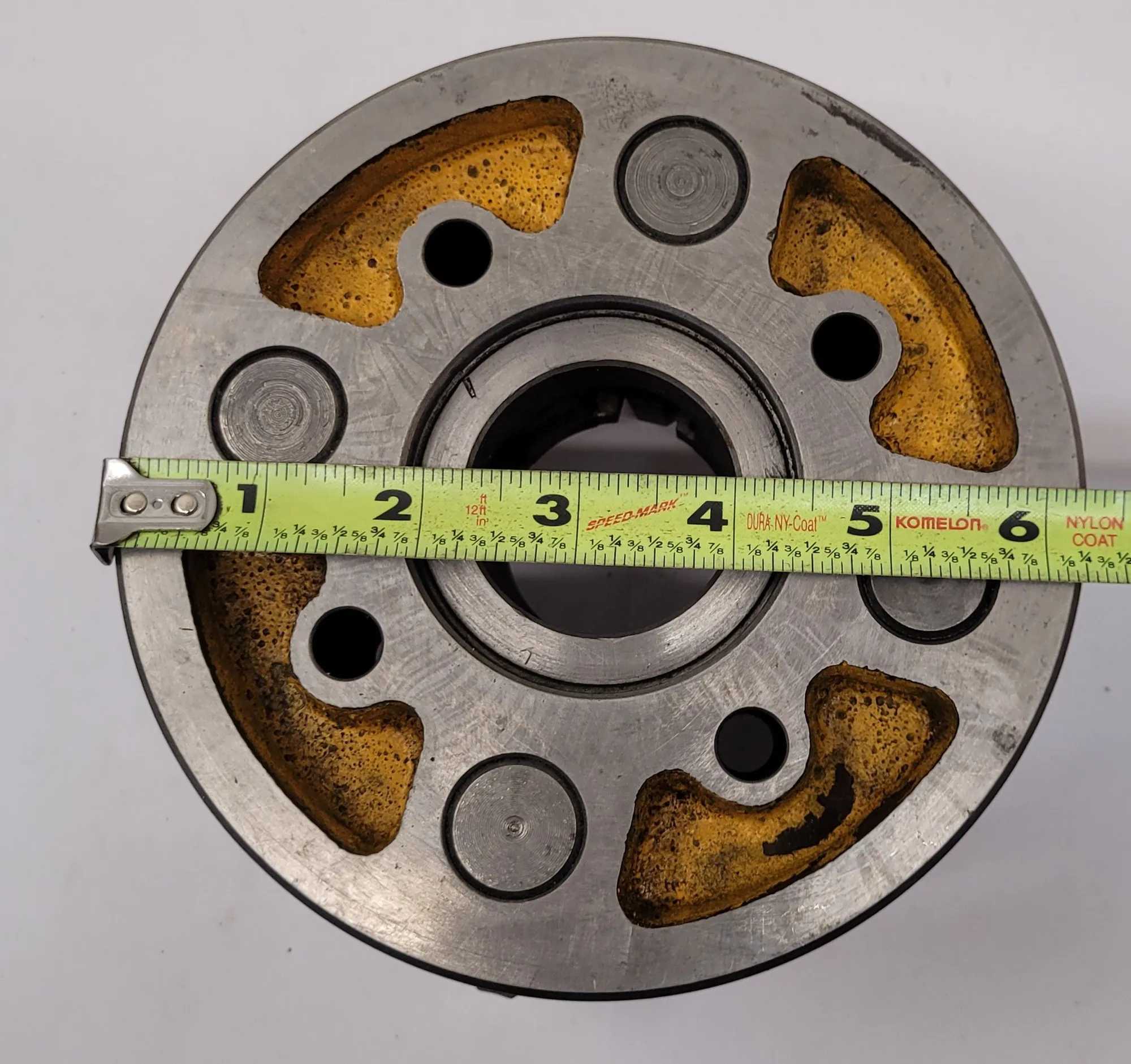 YAMAKAWA 4 JAW LATHE CHUCK, 6-1/4" OVERALL DIAMETER, FOR SUPER SPACER APPLICATION - MACHINING TOOLING & PARTS