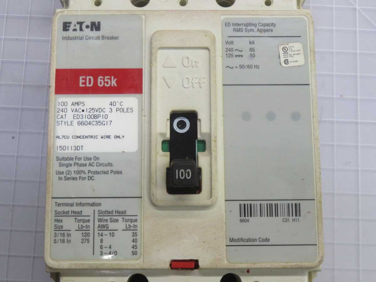 EATON ED3100BP10 6604C35617 MOLDED CASE CIRCUIT BREAKER T264023 - CIRCUIT BREAKERS