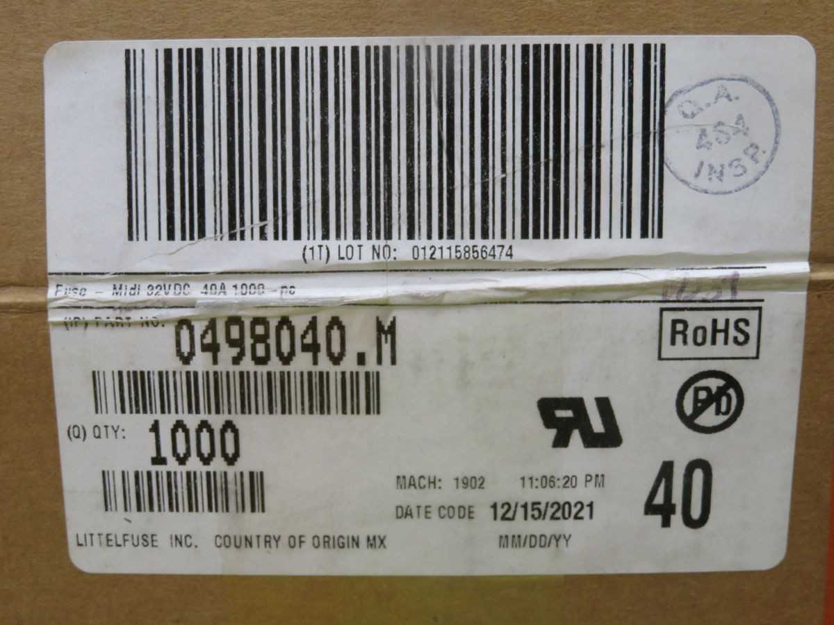 LOT OF 1000 LITTELFUSE 0498040.M AUTOMOTIVE FUSES 40 A T257645 - FUSES