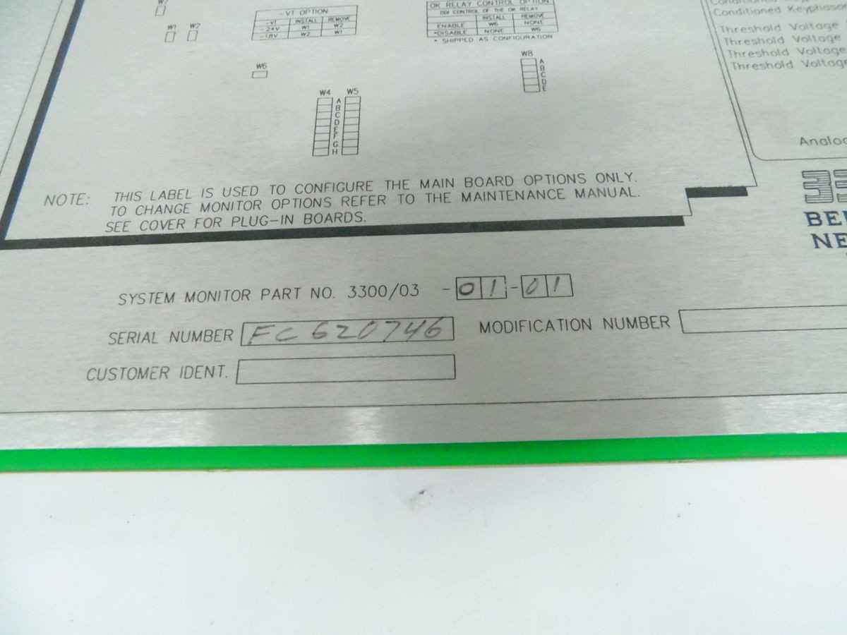 BENTLEY NEVADA 3300/03-01-01 SYSTEM MONITOR M7625 - SENSORS