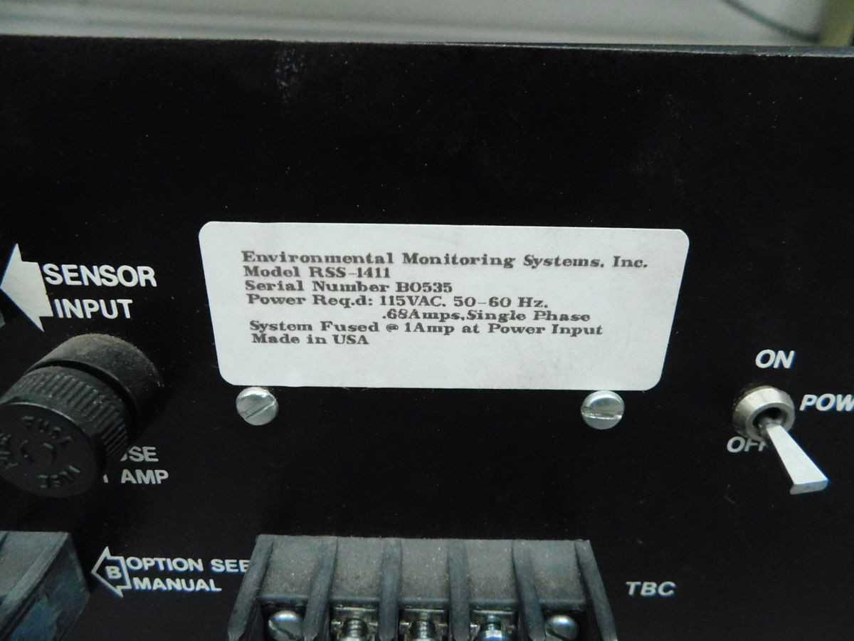 ENVIRONMENTAL MONITORING SYSTEMS RSS-1411 CONTROLLER M7235 - OPERATOR CONTROLS
