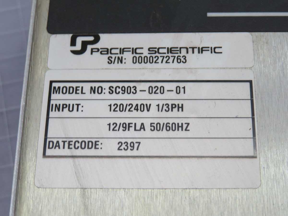 PACIFIC SCIENTIFIC SC903-020-01 SERVO DRIVES, 1/3-PHASE, 120/240 VAC, 3A CONT. CURRENT, 6A PEAK - SERVO MOTORS