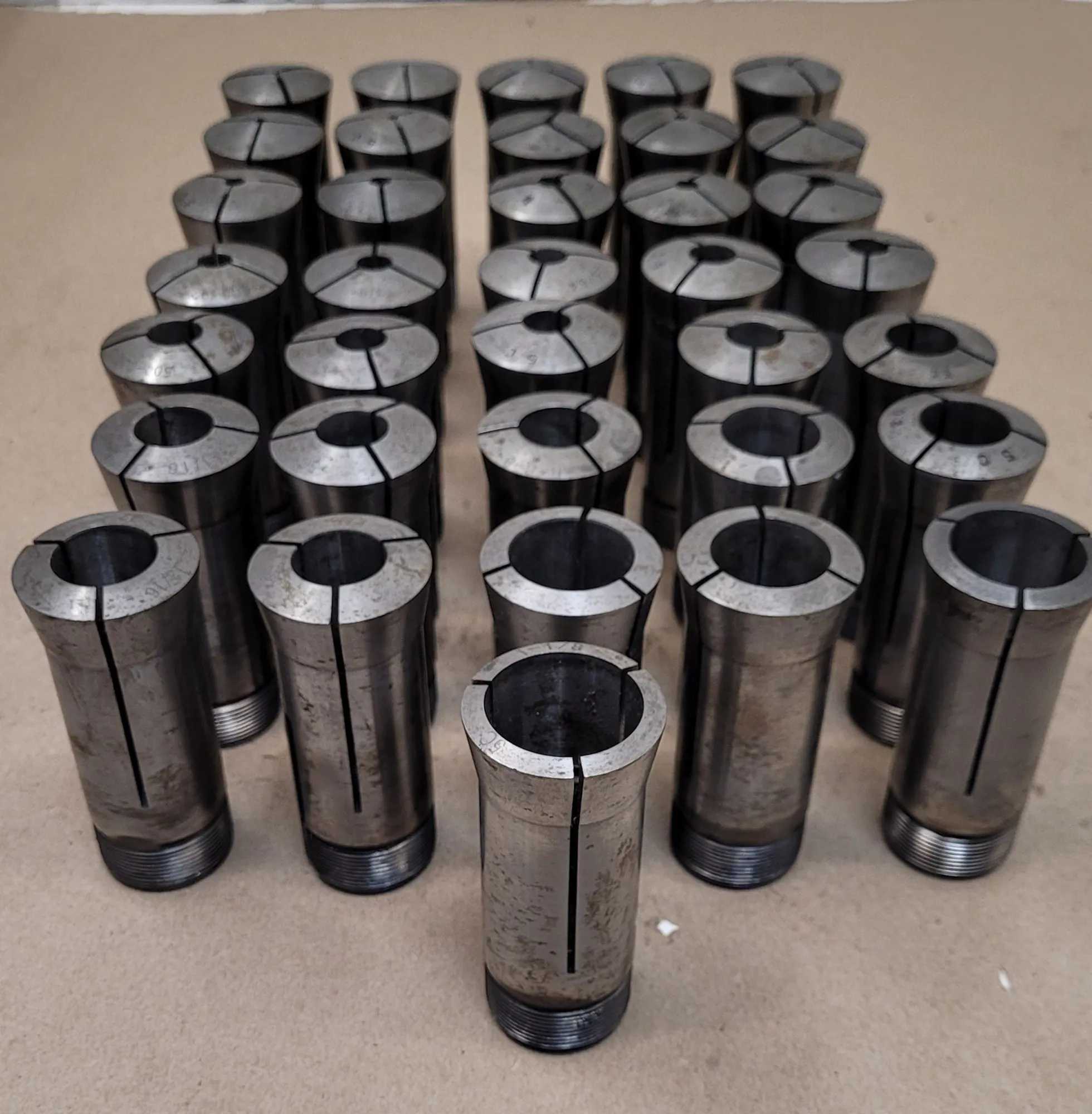 5C COLLET SET (SET OF 36) - SIZE RANGE: 1/16” TO 1-1/8” (INCLUDES 2 METRIC COLLETS) - MACHINING TOOLING & PARTS