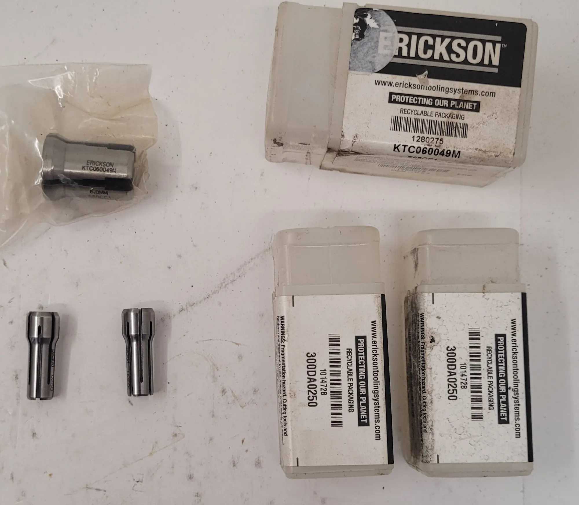 ERICKSON COLLETS – VARIOUS SIZES (LOT OF 3): INCLUDES 2 DA300 AND 1 KTC060049M DOUBLE ANGLE COLLETS - MACHINE TOOLING