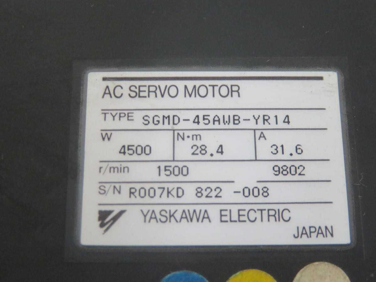 Yaskawa SGMD-45AWB-YR14, 4500 W Power, 28.4 N-M Torque, 1500 R/Min Speed, 31.6 A Current - SERVO MOTORS