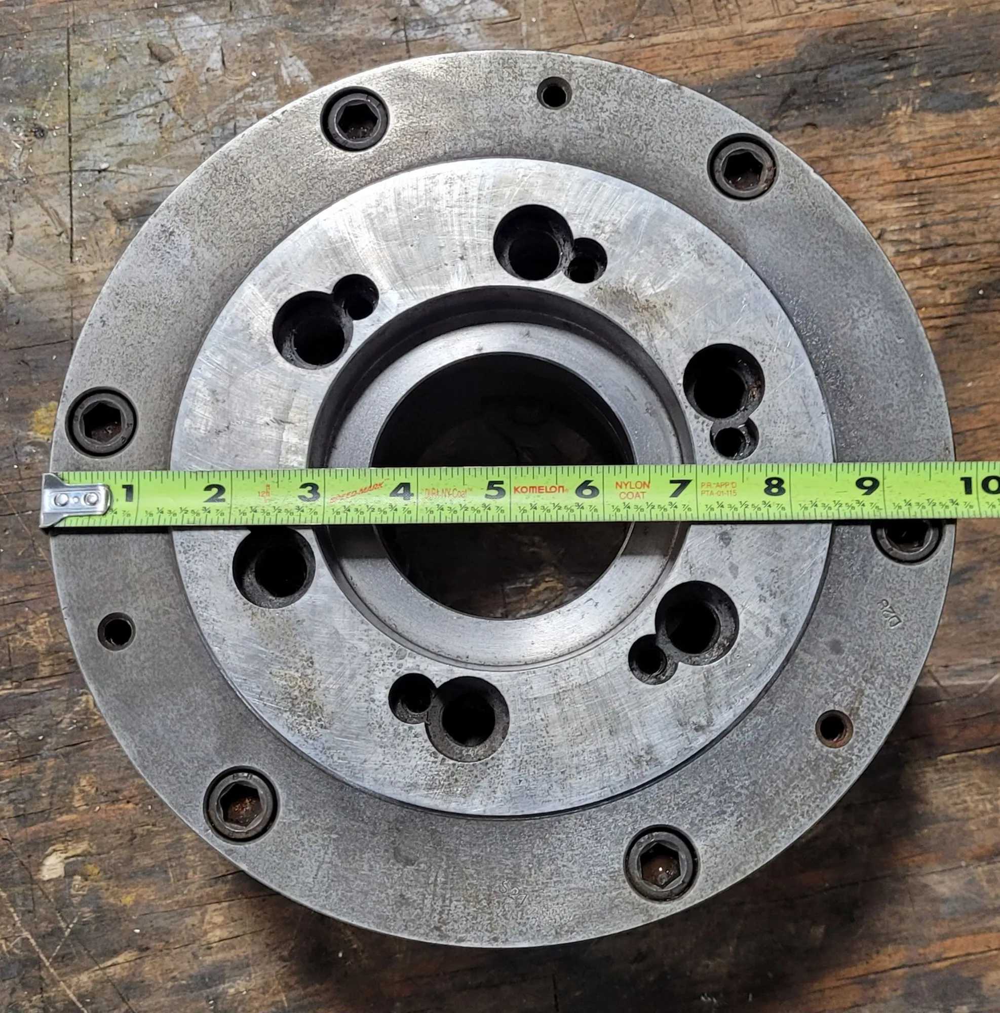 BISON 10" 3 JAW SELF-CENTERING CHUCK D1-6 BACK MOUNT MODEL 9921-96 - MACHINING TOOLING & PARTS