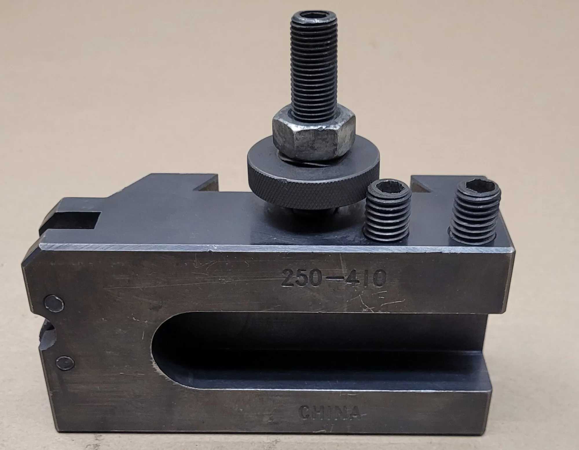 PHASE II 250-410 TOOL POST HOLDER FOR KNURLING TURNING & FACING (LATHE SWING 14-20'') - MACHINE TOOLING