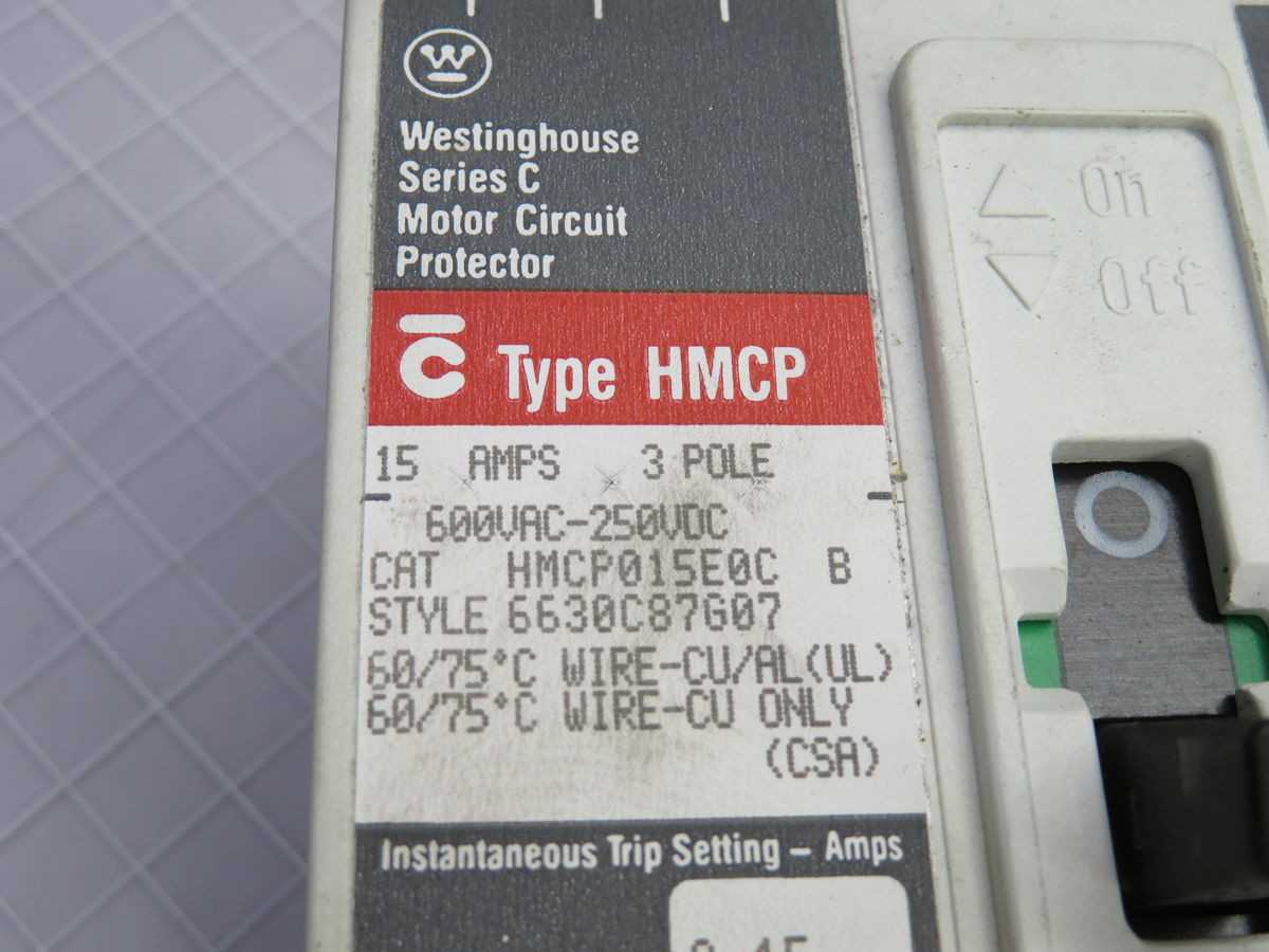 WESTINGHOUSE HMCP015E0C MOTOR CIRCUIT PROTECTOR T259296 - CIRCUIT BREAKERS