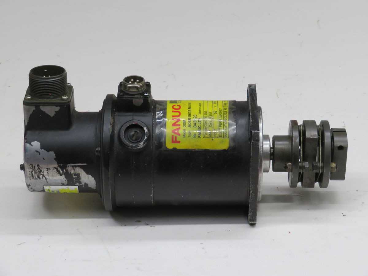 FANUC 00M DC SERVO MOTOR, 1 NM TORQUE, 4 A CURRENT, 132 VDC, 2000 RPM, 0.85 KW, 2000 PPR - SERVO
