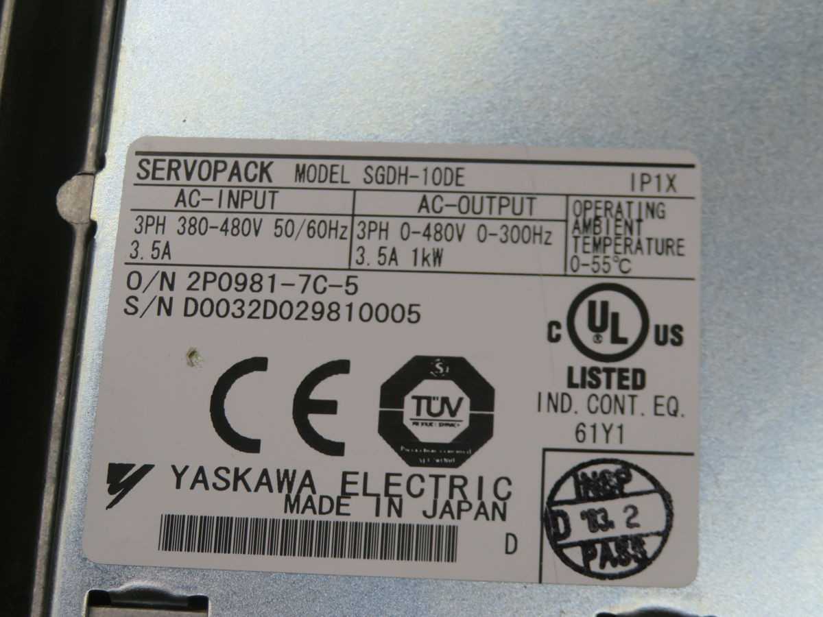 YASKAWA SGDH-10DE D0032D029810005D SERVO AMPLIFIER T266014 - SERVO