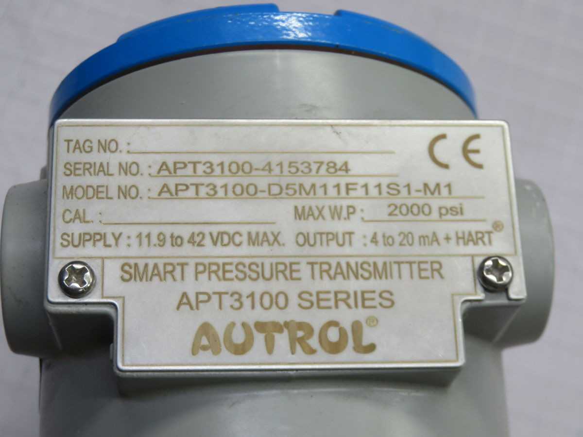 AUTROL APT3100-D5M11F11S1-M1 SMART PRESSURE TRANSMITTER T266621 - PRESSURE TRANSMITTER