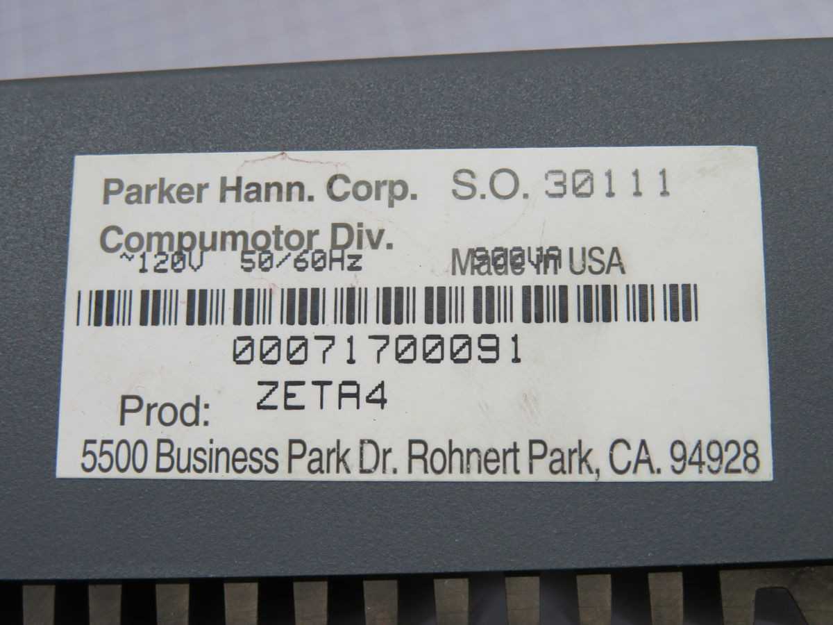 PARKER ZETA4 STEPPER DRIVE, 95-132 VAC INPUT, 0-4 A RMS OUTPUT, 1.25 MHZ STEP RATE - SERVO DRIVES