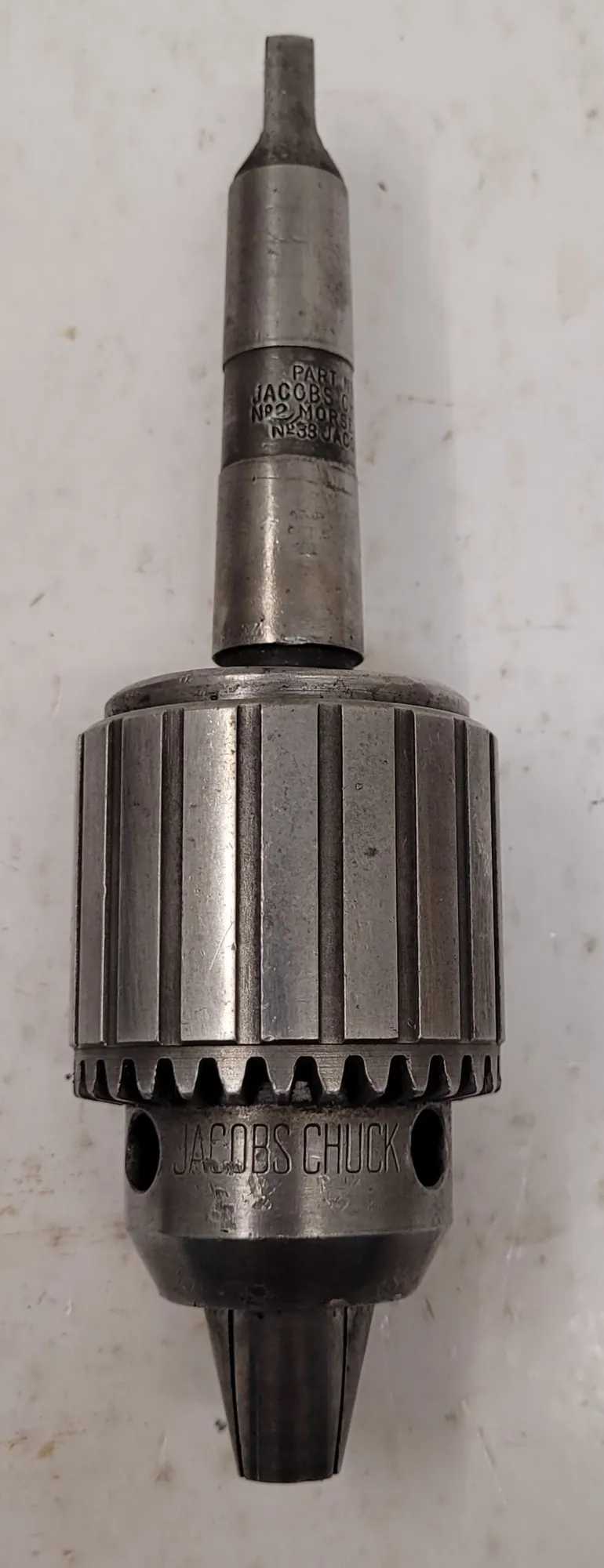 JACOBS 6A – 33 TAPER BALL BEARING CHUCK WITH 2MT JACOBS CHUCK ARBOR (0-1/2IN CAP) - MACHINING TOOLING & PARTS