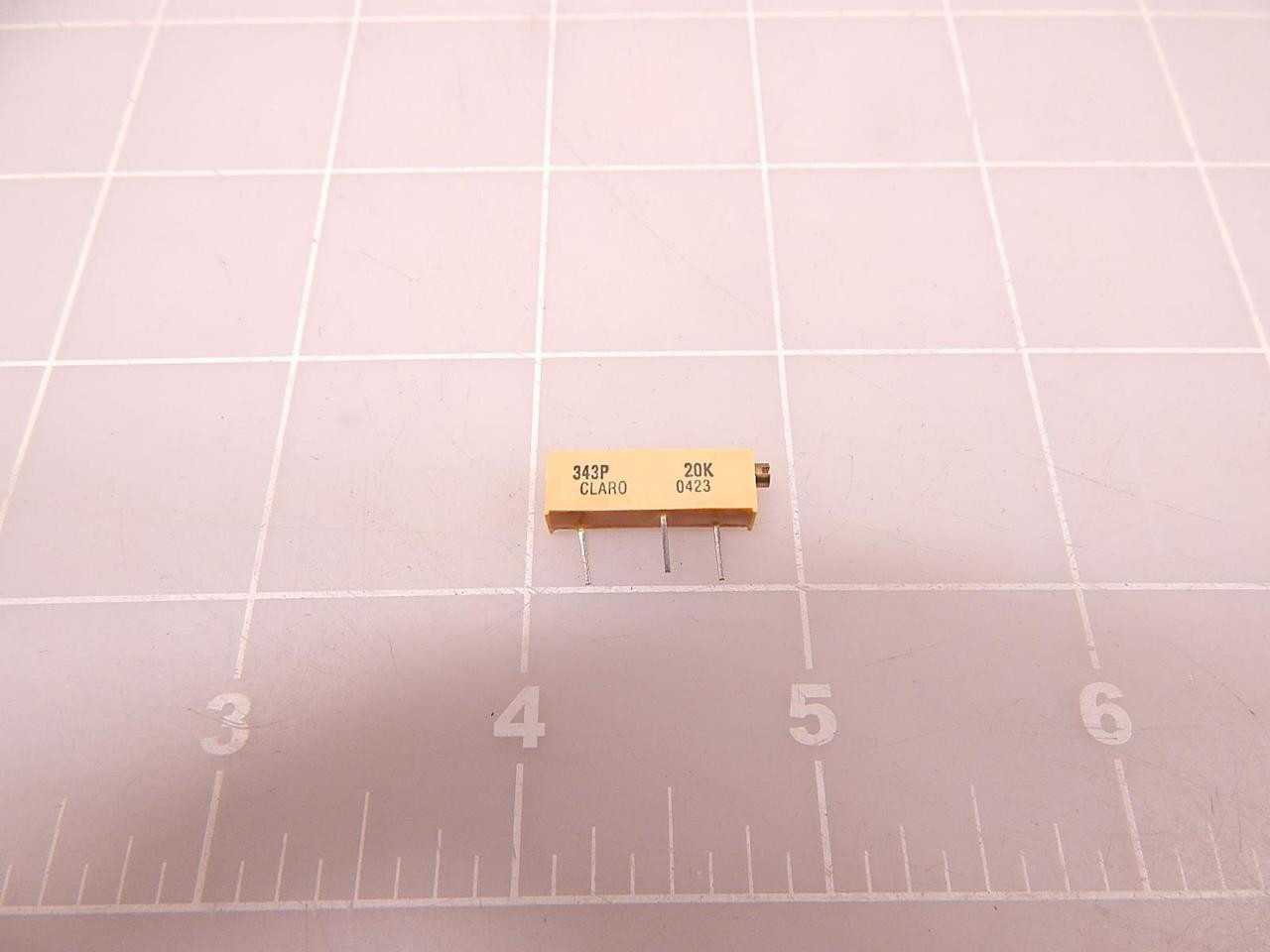 LOT OF 300 CLAROSTAT 343P20K 0423 RES CERMET TRIMMER 20K OHM 10% 0.75W(3/4W) 20(ELEC)TURN 2.54MM (20.57 X 4.83 X 6.35MM) PIN THRU-HOLE - TEMPERATURE CONTROL COMPONENTS