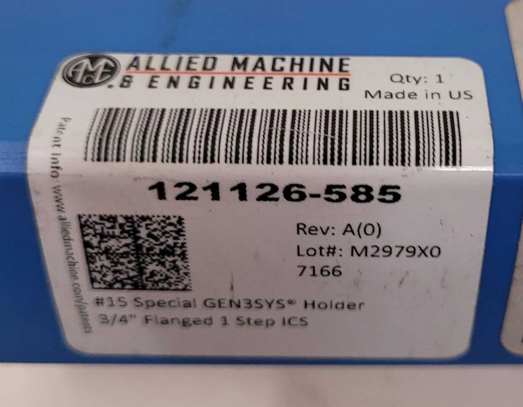 ALLIED MACHINE & ENG. 121126-585 SPECIAL HOLDER, 3/4IN FLANGED, 9-1/2IN OAL, 5-1/2IN FLUTE L. - MACHINE TOOLING