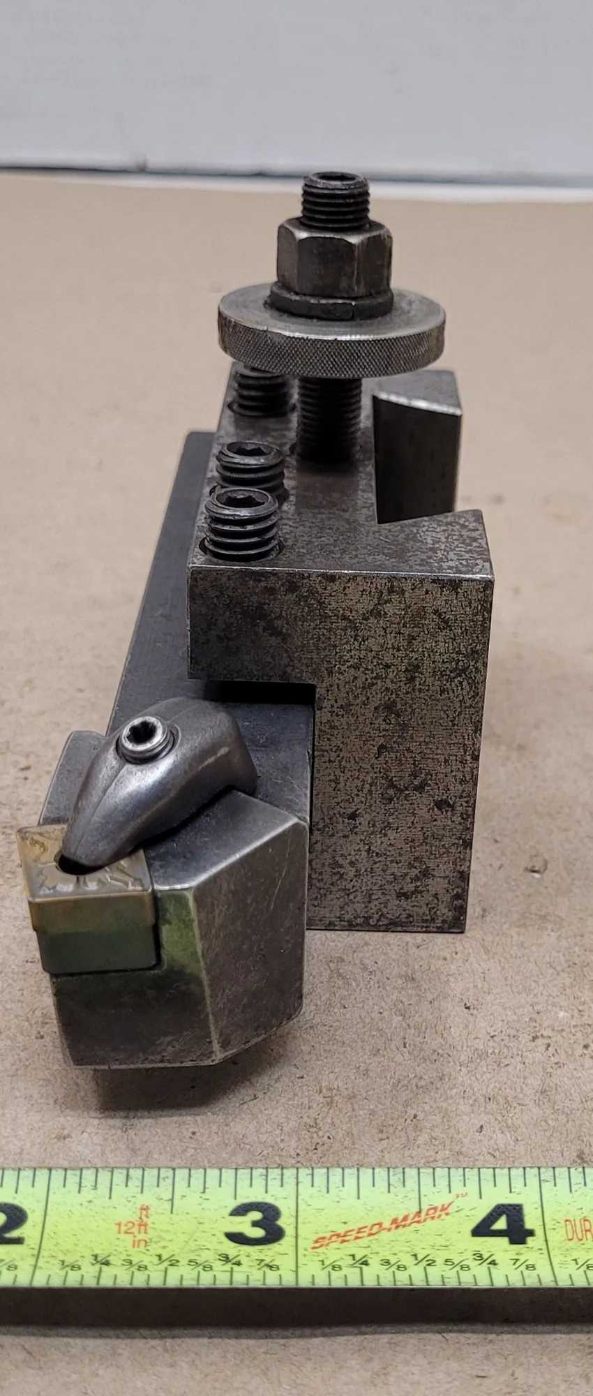 CXA 1 LATHE TOOL POST HOLDER W/ KENNAMETAL TOOL, LATHE SWING 13-18 INCH - MACHINING TOOLING & PARTS