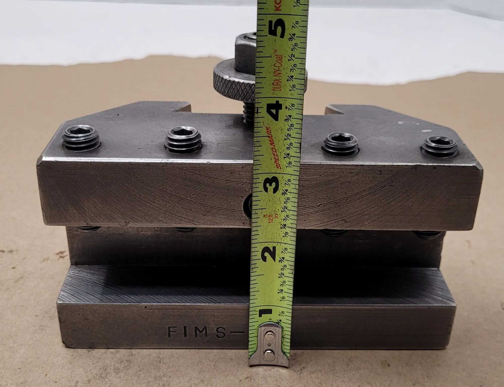 FIMS 5A TOOL HOLDER, WIDTH: 1-3/8”, LENGTH: 6”, HEIGHT: 3-1/4”, GAP: 1-1/4” - MACHINE TOOLING