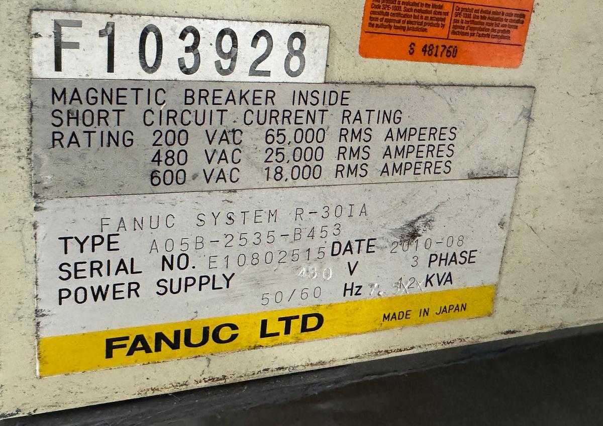 2010 FANUC R-1000iA/80F Articulated Robot, 80 kg Payload, 2230 mm Reach, R-30iA Control - ARTICULATED ROBOTS