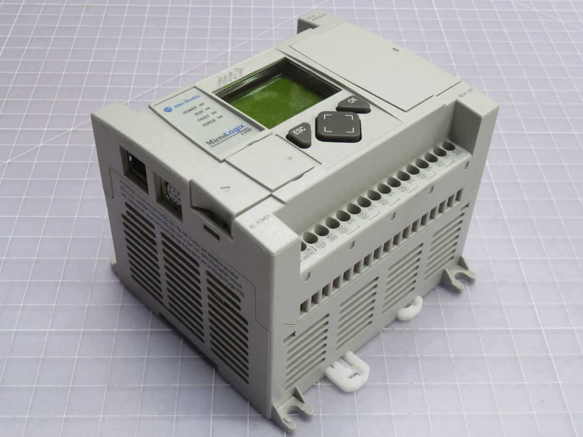 ALLEN BRADLEY 1763-L16BWA CONTROLS PLCS, 120-240V AC, 10 DI, 2 AI, 6 RELAY OUT, 8KB MEM, ETHERNET - AUTOMATION & CONTROLS
