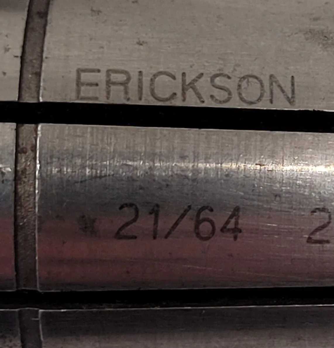 ERICKSON COLLETS – SET OF 6 – VARIOUS SIZES: (3) 1 IN, (1) 5/8 IN, (1) 21/64 IN, (1) 5/32 IN - MACHINING TOOLING & PARTS