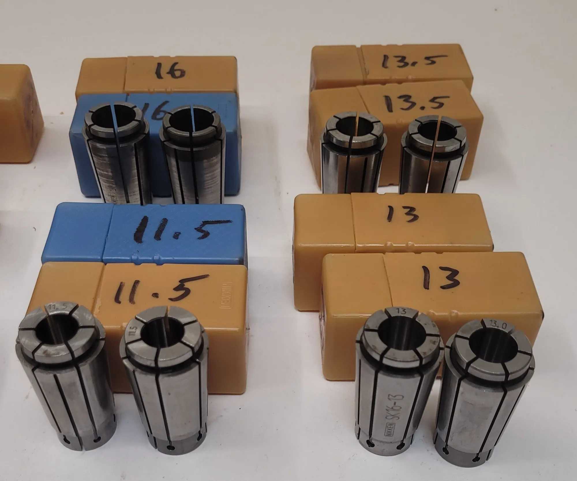 NIKKEN SK16 COLLETS - SET OF 15 - VARIOUS METRIC SIZES (10.5MM TO 16MM RANGE) - MACHINE TOOLING