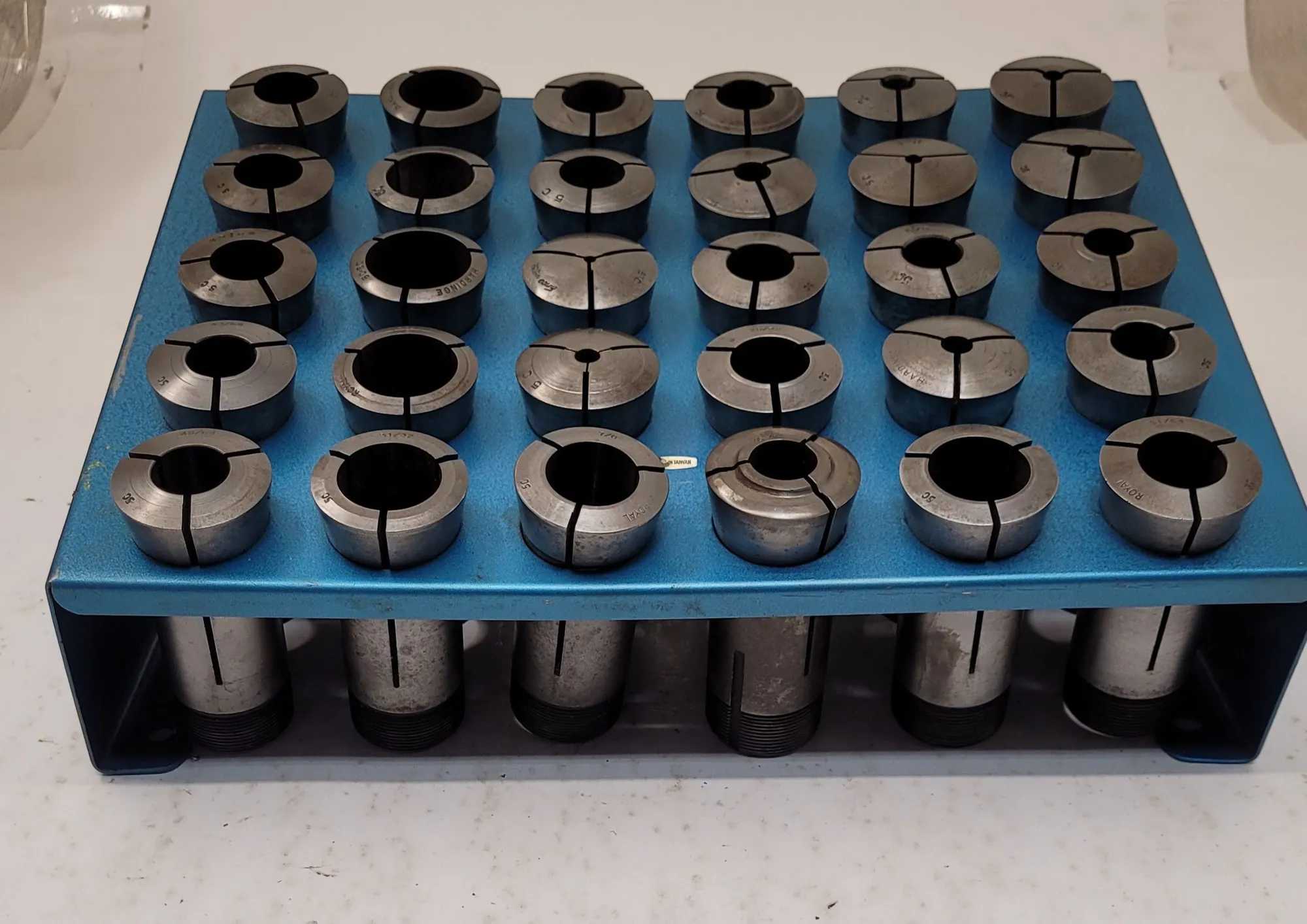 5C COLLET SET (30 PIECES) - VARIOUS SIZES & BRANDS (HARDINGE, ROYAL, EMCO) - MACHINING TOOLING & PARTS