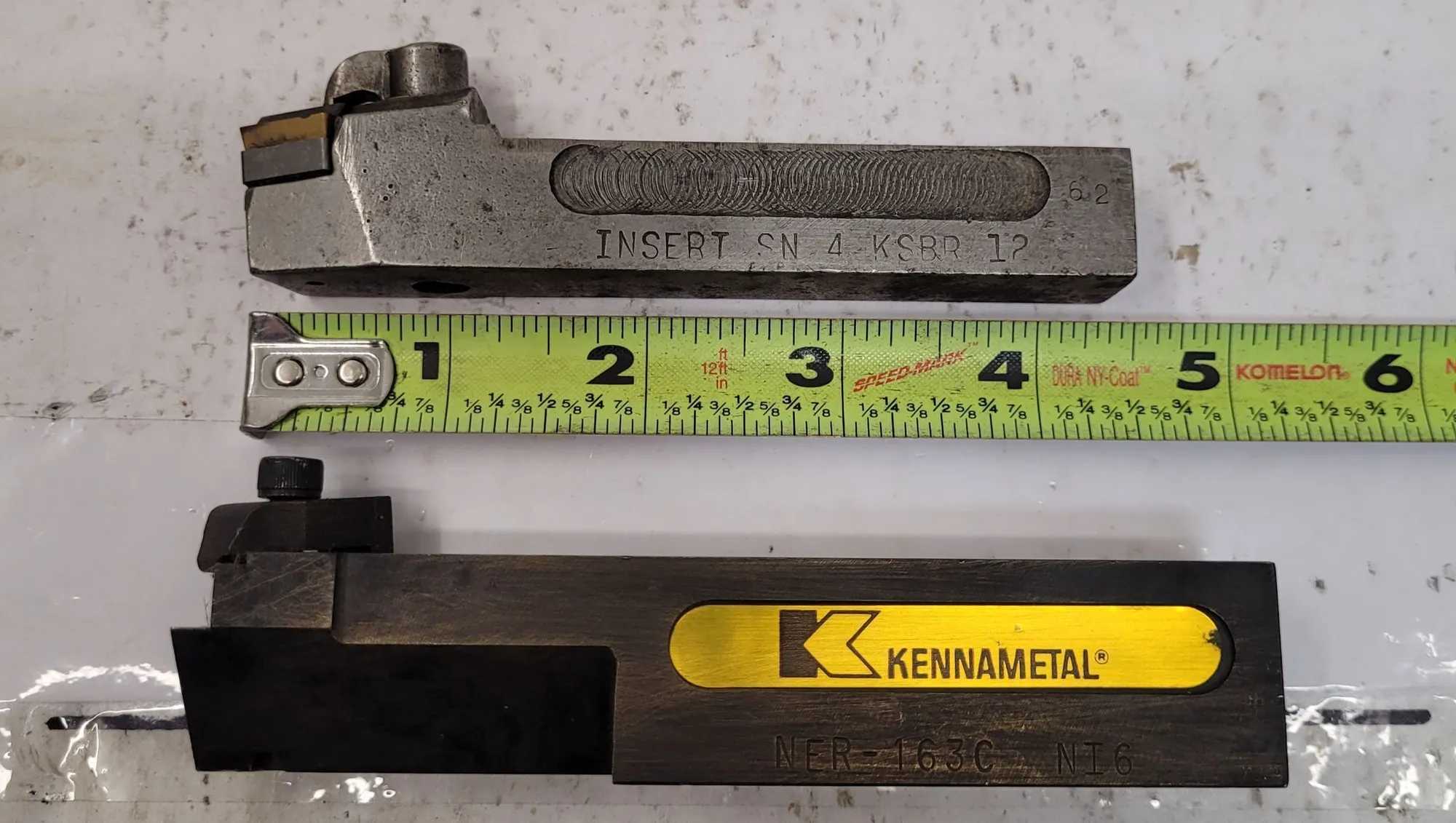 Kennametal Tool Holders Lot of 2: 0.750" KSBR12 (4.5" OAL) & 1" NER-163C NI6 (5" OAL) - MACHINING ACCESSORIES & TOOLING