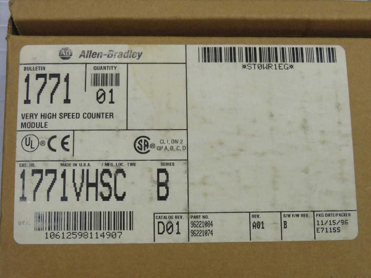 ALLEN BRADLEY 1771-VHSC COUNTERS FOR AUTOMATION, 4 CHANNELS, 40 KHZ MAX FREQ - INDUSTRIAL PARTS