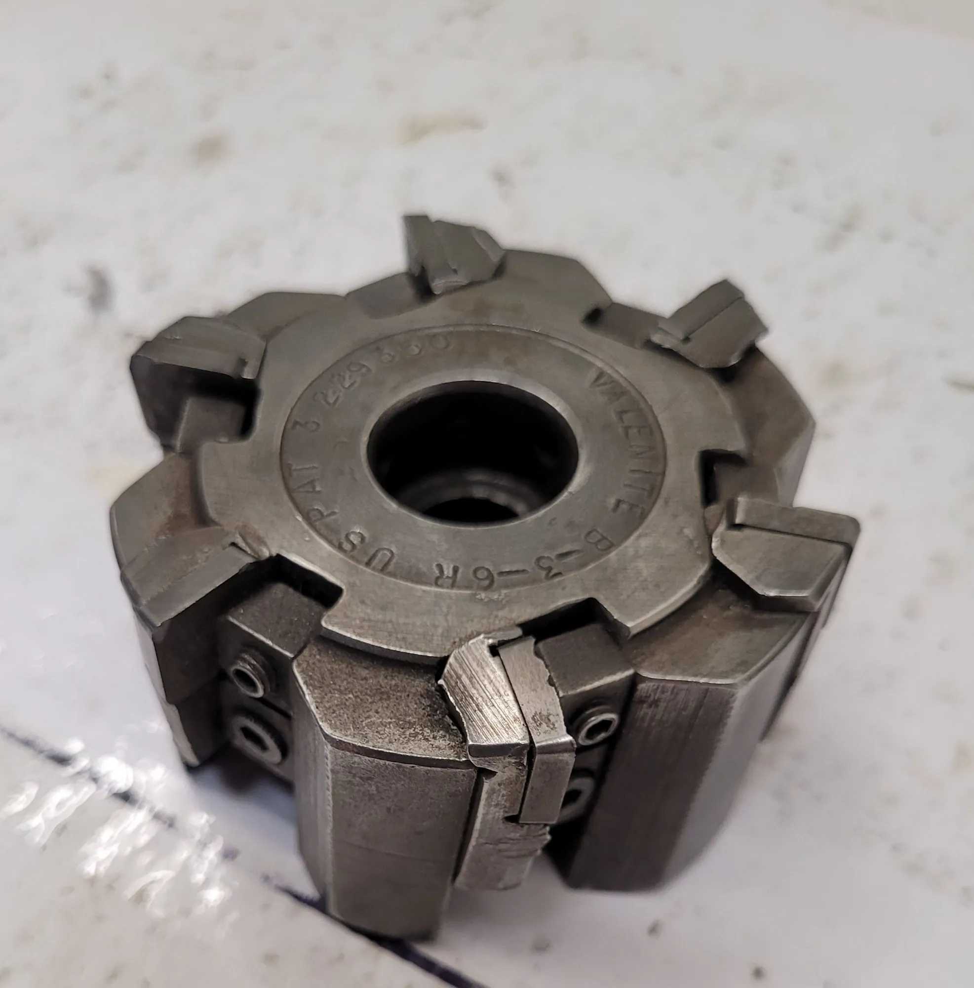 VALENITE INDEXABLE FACE MILL CUTTER B-3-6R, 3" CUTTING DIA, 1" ARBOR, HOLDS 6 INSERTS - MACHINING TOOLING & PARTS