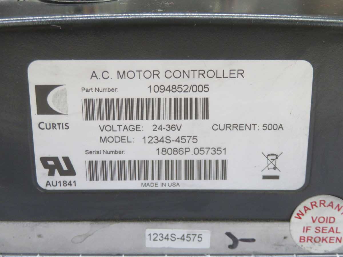 CURTIS 1234S-4575 1094852/005 A.C. MOTOR CONTROLLER T262826 - MOTOR DRIVES