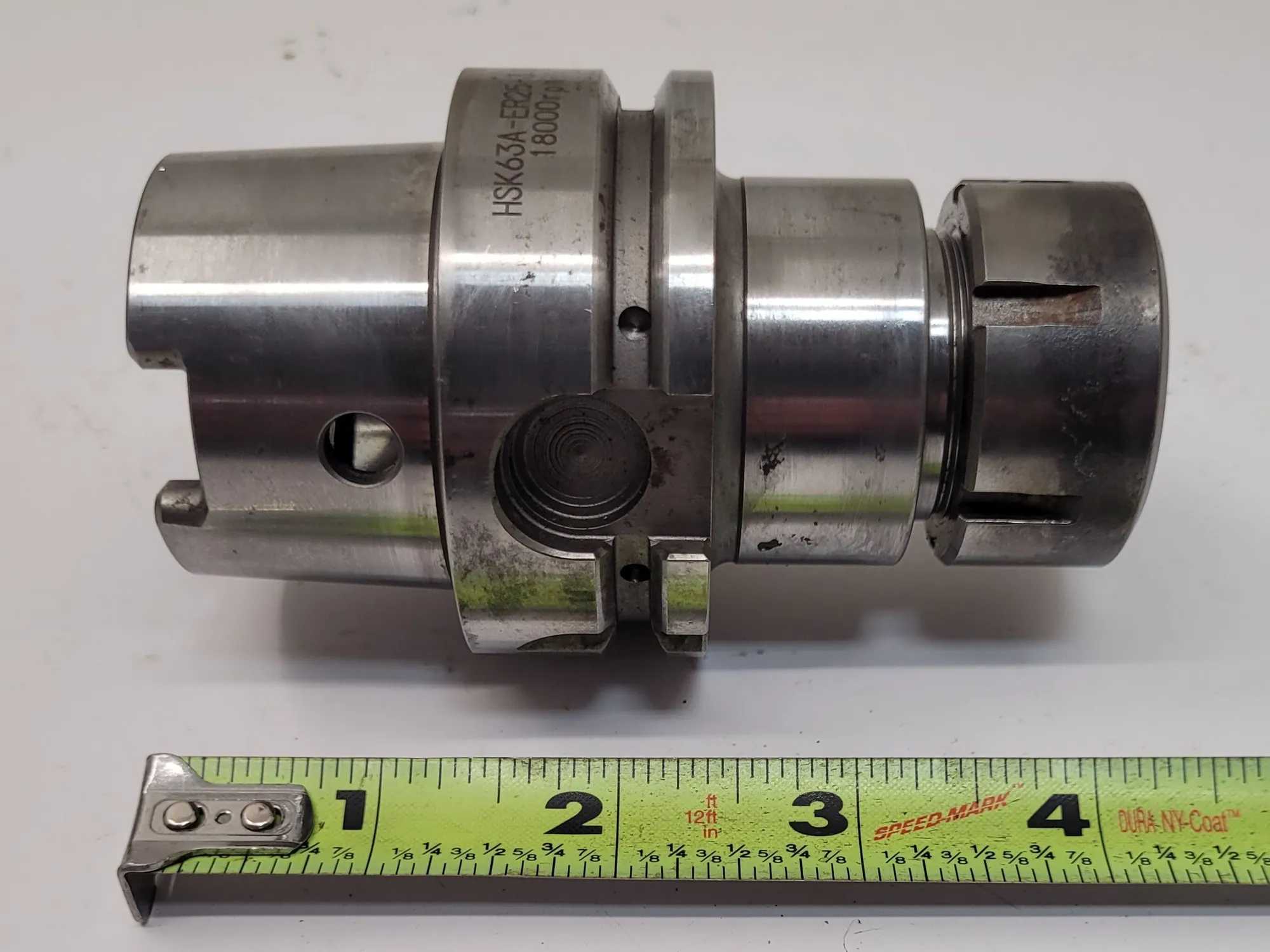 LYNDEX NIKKEN HSK COLLET CHUCK, HSK63A-ER25-3.00, TAPER HSK63, COLLET ER25, 3 IN PROJECTION - MACHINING TOOLING & PARTS