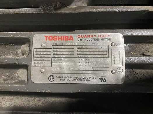 2006 TOSHIBA C2006FLF4BMQ AC MOTOR, 200 HP, 460 V, 1180 RPM - AC MOTOR