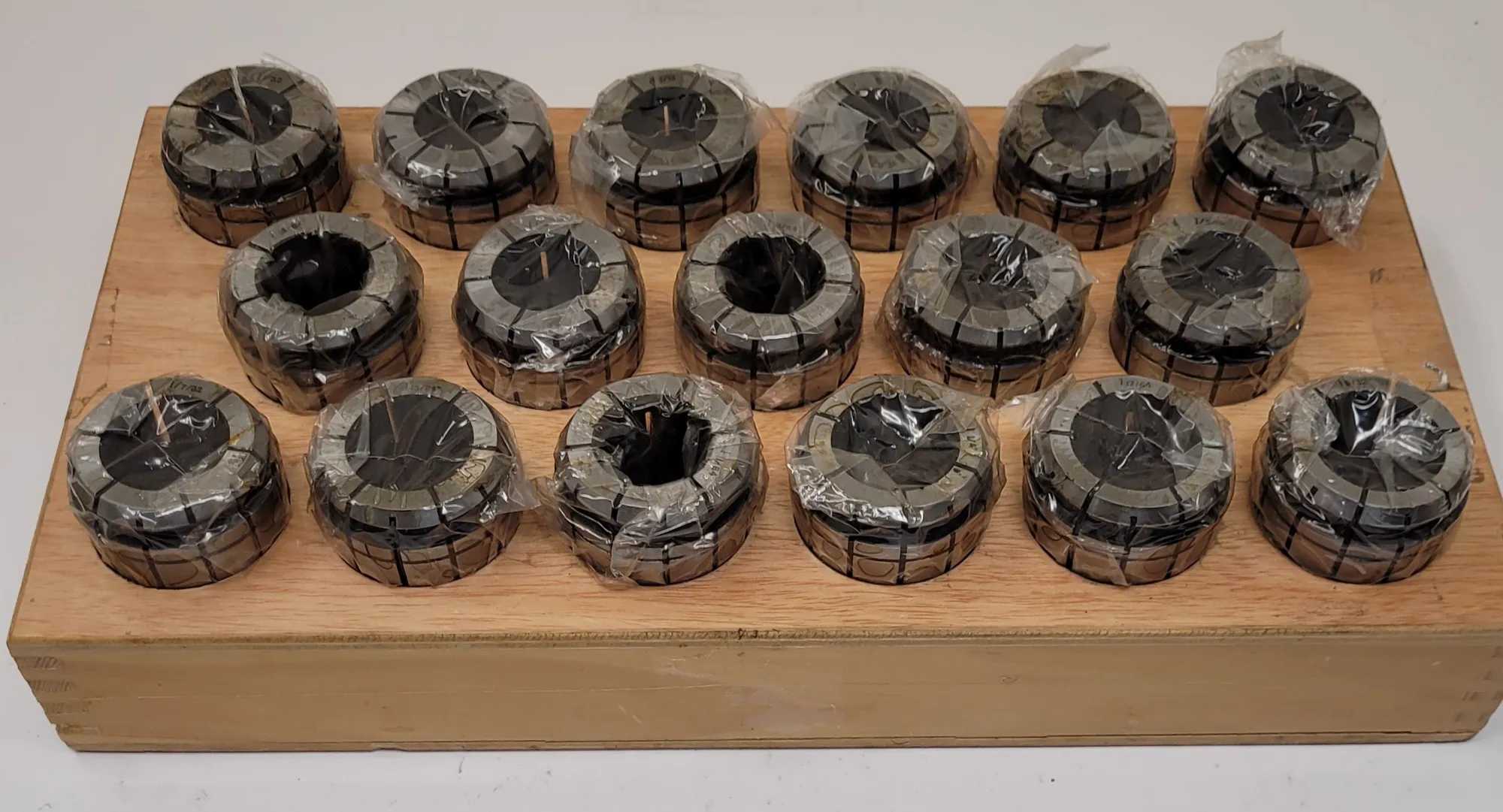 TECHNIKS TG 150 COLLET SET OF 17, 1 1/32" – 1 13/64" SIZES - MACHINING TOOLING & PARTS