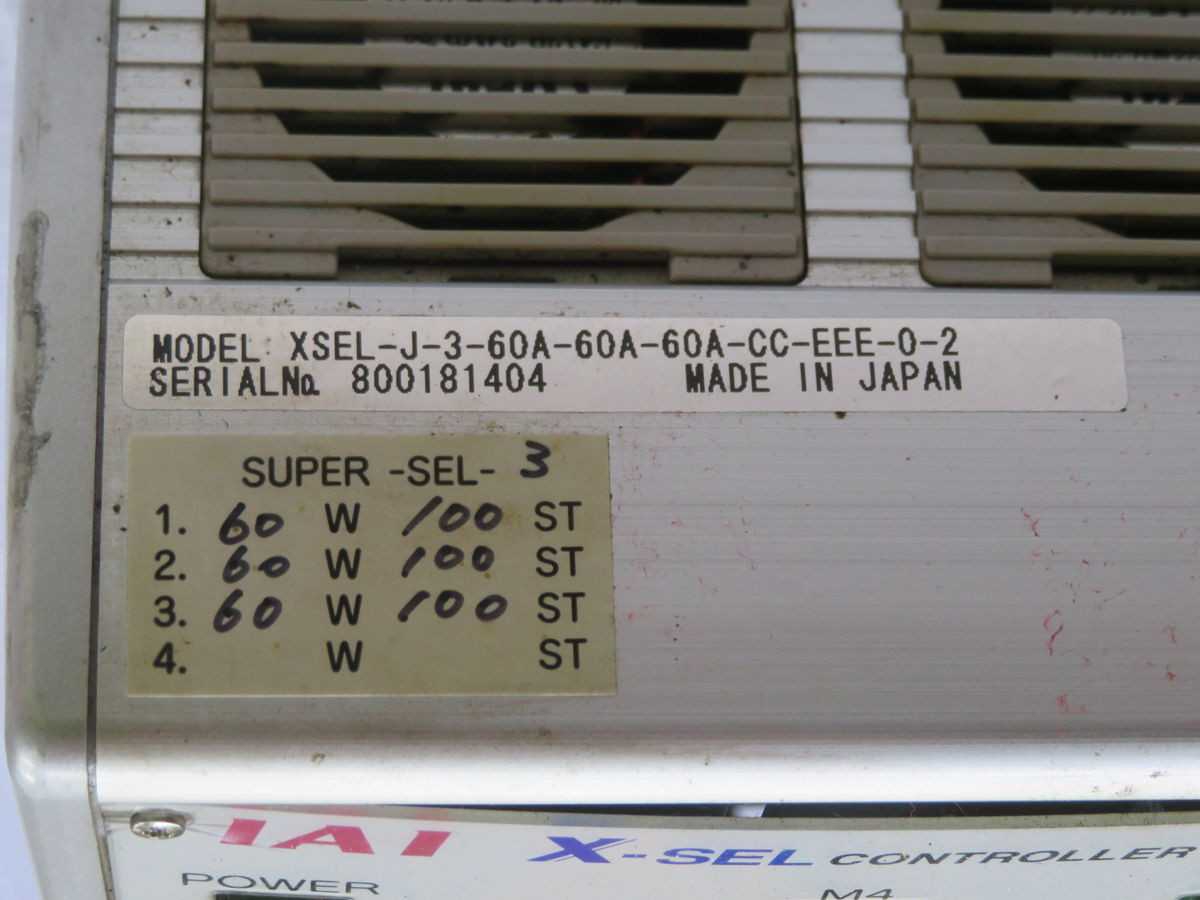 IAI XSEL-J-3-60A-60A-60A-CC-EEE-0-2 PROGRAM CONTROLER T262140 - AUTOMATION & CONTROLS