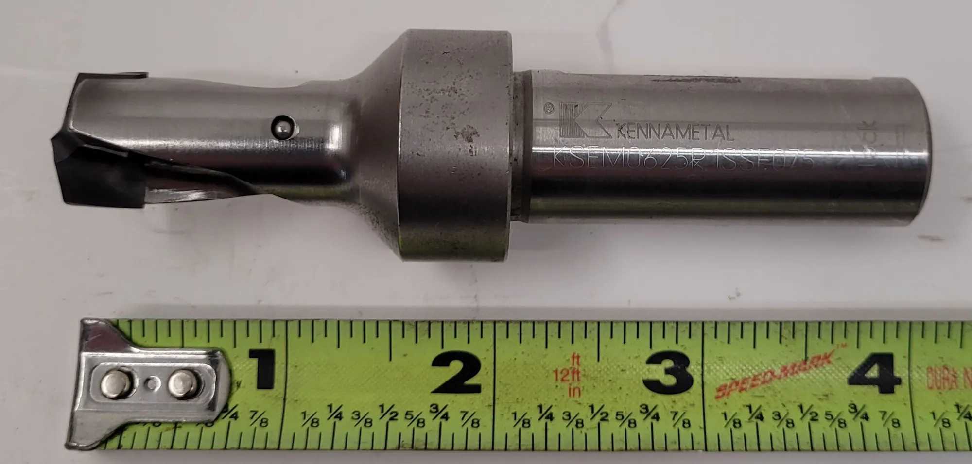 KENNAMETAL KSEM INDEXABLE DRILL, COOLANT THRU, 5/8" CUT DIA, 3/4" SHANK, 2 FLUTES, 4" OAL - MACHINING TOOLING & PARTS