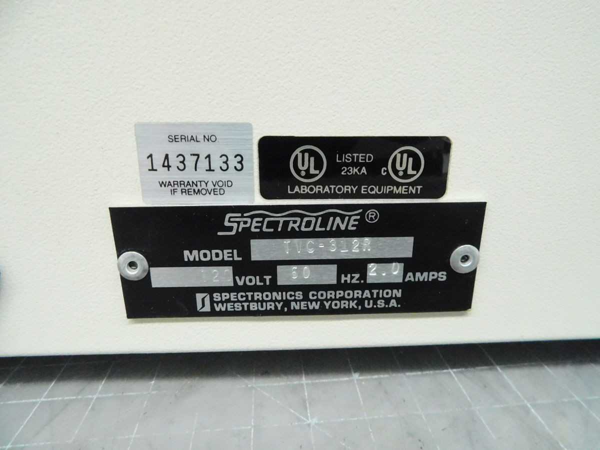 SPECTRONICS, SPECTROLINE TVC-312R LTRAVIOLET VARIABLE INTENSITY TRANSILLUMINATOR M7226 - INDUSTRIAL PARTS