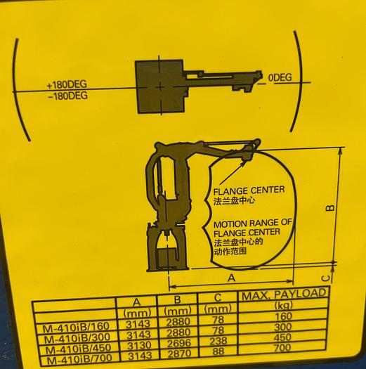 2016 FANUC M410iB/700 Palletizing Robot, 700kg Payload, 3143mm Reach, R30iB Controller - ARTICULATED ROBOTS