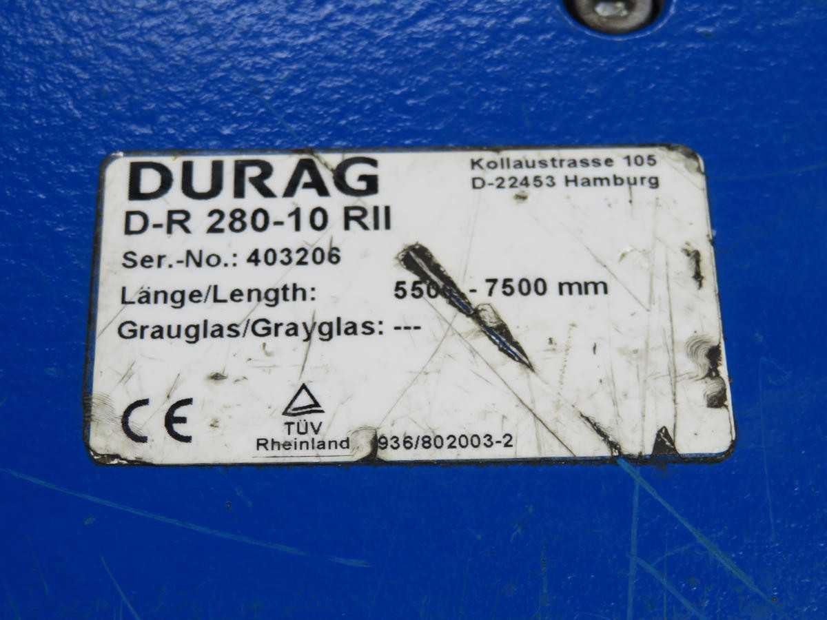 DURAG D-R 280-10 RII DUST CONCENTRATION TRANSCEIVER MONITOR T217648 - INSTRUMENTATION