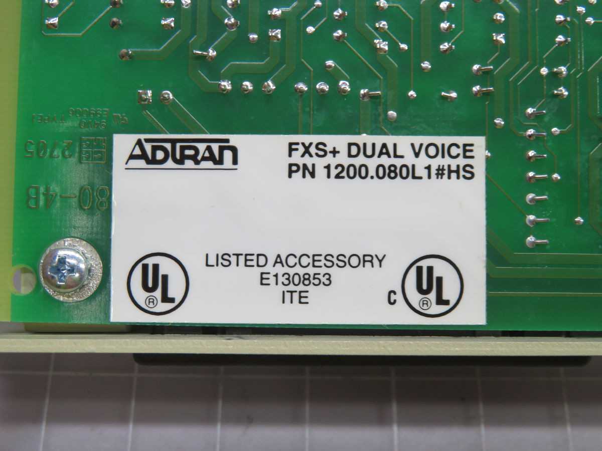 ADTRAN 1200.080L1 DUAL VOICE MODULES T261530 - PLC MODULES