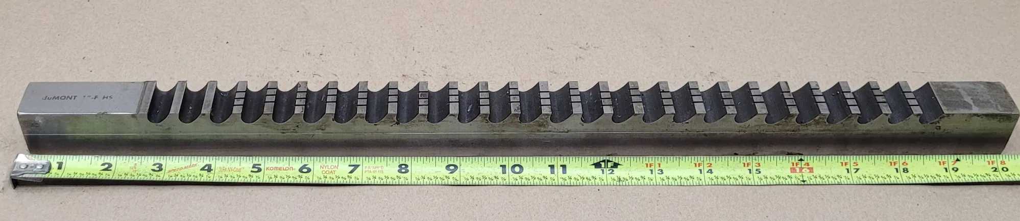 DUMONT KEYSEATER BROACH, 1” WIDTH, 1-1/4” HEIGHT, 5/8" PITCH, 20.25” OAL, HS - MACHINING TOOLING & PARTS